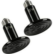 FanzhK 75W Ceramic Heat Emitter and Reptile Heat Bulbs Set with Reptile Thermostat ,Ideal Ceramic Heat Lamp Bulbs for Reptiles, Amphibians, Chickens, Dogs, Cats (75, Watts)
